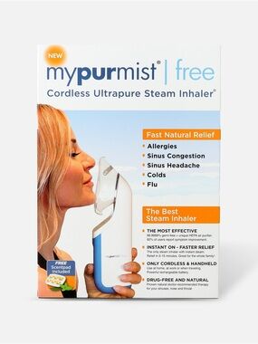 mypurmist-Free Cordless Ultrapure Steam Inhaler - White/Blue